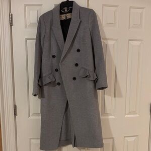 Burberry Gray Double-Breasted Trench Coat